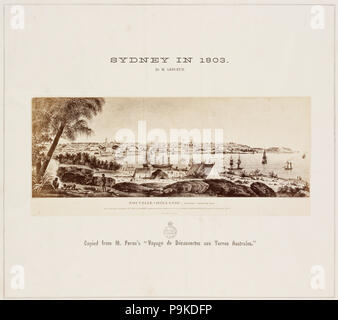 271 SLNSW 479502 Frontispiz in Sydney 1803 durch M Lesueur sepia Foto Stockfoto