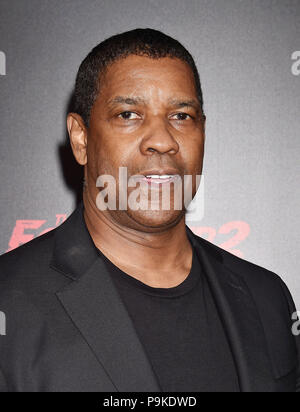 DENZEL WASHINGTON American Film Schauspieler besucht die Premiere von der Columbia Bild 'Equalizer2' an TCL Chinese Theatre am 17. Juli in Hollywood, Kalifornien 2018. Foto: Jeffrey Mayer Stockfoto