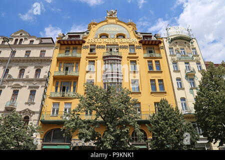 Hotel Europa, Wenzelsplatz, Nové Město (Neustadt), Prag, Tschechien (Tschechische Republik), Europa Stockfoto