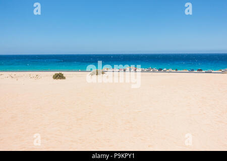 Die Dünen im Naturpark von Corralejo auf Fuerteventura, Kanarische Inseln - Spanien Stockfoto