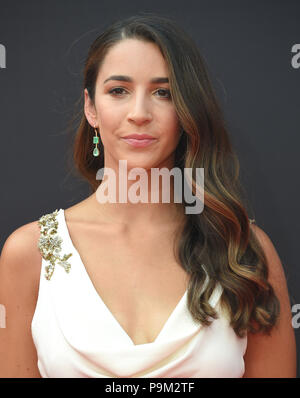 Los Angeles, Kalifornien, USA. 18 Juli, 2018. Aly Raisman kommt für die 2018 ESPY Awards auf der Microsoft Theater. Credit: Lisa O'Connor/ZUMA Draht/Alamy leben Nachrichten Stockfoto