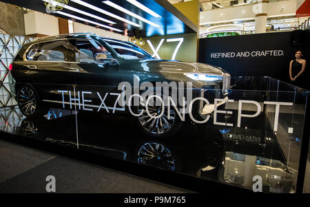 Kuala Lumpur, Malaysia. 19. Juli 2018. Auto Show Preview des BMW Concept X7 in Kuala Lumpur, Malaysia, am 19. Juli 2018. © Danny Chan/Alamy Leben Nachrichten. Stockfoto