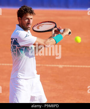 Umag, Kroatien, Umag: Robin Haase von Holland steuert die Kugel während singles match Klizan v Haase bei der ATP 29 Plava laguna Kroatien Umag Turnier am am Goran Ivanisevic ATP-Stadion, am 19. Juli 2018 in Umag. Quelle: Andrea Spinelli/Alamy leben Nachrichten Stockfoto