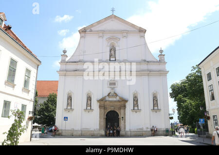 St Catherine's Kirche im barocken Stil auf Katarina Zrinski Square, Zagreb, von 1620 bis 1632 gebaut. Stockfoto