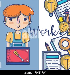 Tischler cute Cartoon Stock Vektor
