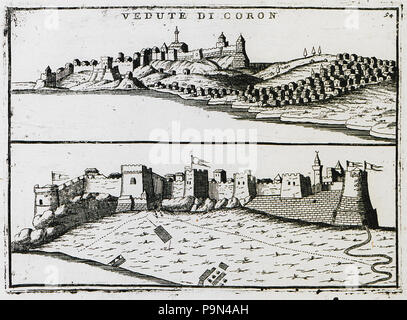 322 Vedute di Coron-Coronelli, Vincenzo - 1686 Stockfoto