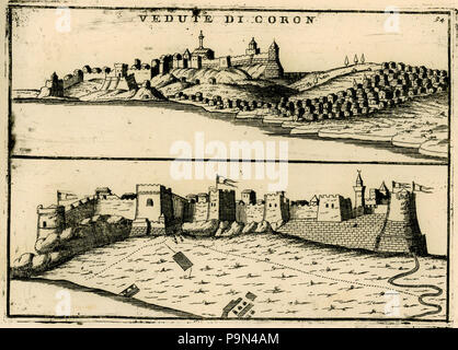 322 Vedute di Coron-Coronelli, Vincenzo - 1688 Stockfoto