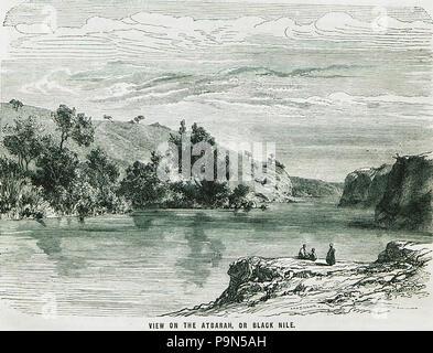 324 Blick auf die Atbarah, oder Schwarzen Nil - Ainsworth William Francis - 1870 Stockfoto