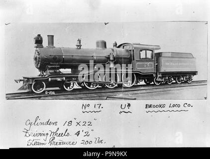 319 Ub Klasse (Brooks) Dampflok, New Zealand Railways Nr. 17, 4-6-0 Art. 335600 ATLIB Stockfoto