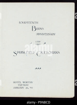 666 14 VERBRENNUNGEN JUBILÄUM (Durch) SPRINGFIELD CALEDONIANS (at) HOTEL (HOTEL WÜRDIG gehalten ;) (NYPL Hades -270853-4000003913) Stockfoto