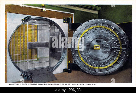 34 1915 - Penn Grafschaften Trust Vault - Allentown PA Stockfoto