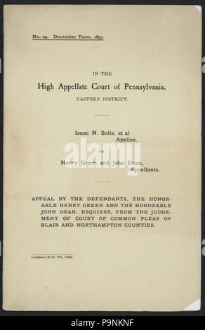 570 ABENDESSEN HONNORING ISAAC N. SOLIS, HENRY GREEN, JOHN DEAN (Durch) hohe BERUFUNGSGERICHT VON PENNSYLVANIA (at) "Das BELLEVUE, PHILDELPHIA (PA)" (HOTEL gehalten ;) (NYPL Hades -271110-470818) Stockfoto