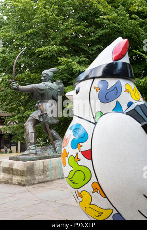 Hinters licht Wild in der Kunst Skulptur an der Robin Hood Statue in Nottingham Castle, Nottinghamshire England Großbritannien Stockfoto