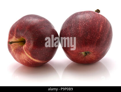 Zwei frische Gala Äpfel isoliert auf weißem Hintergrund Stockfoto