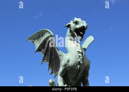 Einer der bekanntesten Symbol der Ljubljana Ljubljana: der Drachen. Stockfoto