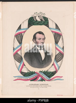 96 Abraham Lincoln, 16 Präsident der Vereinigten Staaten. Geboren am 12. Februar 1809. Starb am 15. April 1865 LCCN 2003656451 Stockfoto