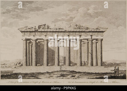 92 Ein Blick auf die Parthenion oder Tempel der Minerva zu Athen - Dalton Richard - 1751 Stockfoto