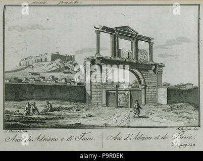 149 Arco di Adriano e di Teseo - Pomardi Simone - 1820 Stockfoto