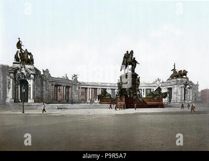 . English: Kaiser-Wilhelm-Nationaldenkmal in Berlin, westlich vor dem Stadtschloss, eingeweiht am 22. März 1897. Zwischen 1890 und 1905 197 Berlin Denkmal Kaiser Wilhelm I. um 1900 Stockfoto