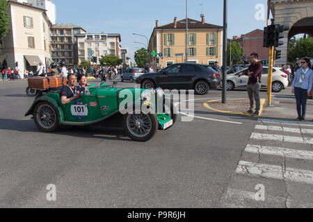 Brescia, Italien - 19. Mai 2018: MGPB 1935 ist ein alter Rennwagen Rallye Mille Miglia 2018, live Schuß an den berühmten italienischen historischen Rennen am 19. Mai 201 Stockfoto