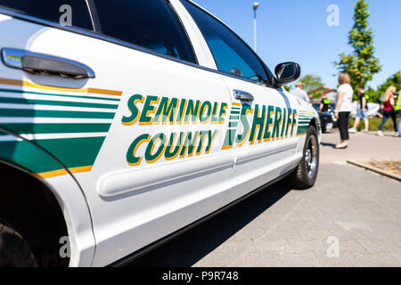 Seite von einem amerikanischen Polizeiauto, Seminole County Sheriff Stockfoto