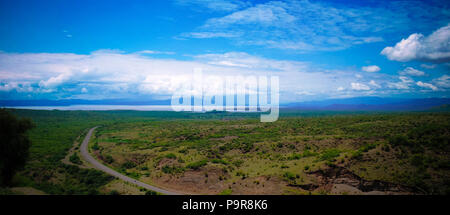 Panoramablick auf die Seen Abaya und chamo in Nechisar Nationalpark in der Nähe von Arba Minch, Äthiopien Stockfoto