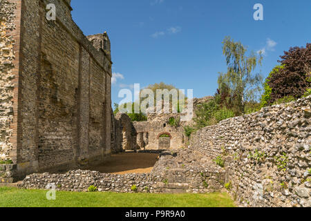 Wolvesley Schloss alias Alte Bishops Palace in Winchester, Hampshire, England - Die Überreste der aus dem 12. Jahrhundert Palast, einst Residenz der Bischöfe von Stockfoto