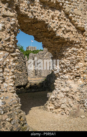 Wolvesley Schloss alias Alte Bishops Palace in Winchester, Hampshire, England - Die Überreste der aus dem 12. Jahrhundert Palast, einst Residenz der Bischöfe von Stockfoto