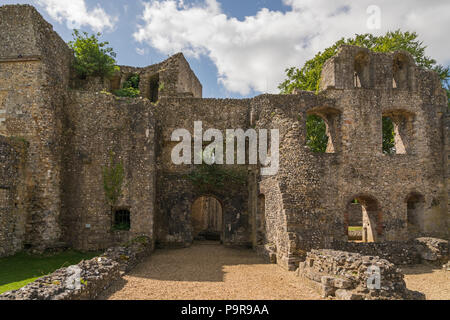 Wolvesley Schloss alias Alte Bishops Palace in Winchester, Hampshire, England - die Überreste eines Palastes aus dem 12. Jahrhundert Stockfoto