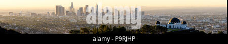 Die ikonische Stadt Los Angeles Kalifornien erstreckt sich in alle Richtungen, so weit das Auge sehen kann Stockfoto