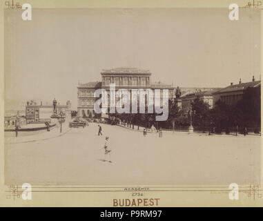 255 Budapest, Széchenyi István (Ferenc József) tér, szemben a Magyar wissenschaftliche Akadémia, 1899 körül. - Fortepan 82602 Stockfoto