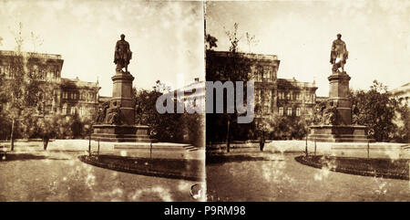 255 Budapest, Széchenyi István (Ferenc József) tér, Széchenyi István szobra József (Engel, 1880), eine háttérben Magyar wissenschaftliche Akadémia, 1894-ben. 93396 Fortepan Stockfoto