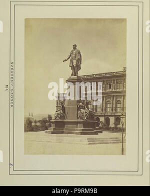 255 Budapest, Széchenyi István (Ferenc József) tér, Széchenyi István szobra József (Engel, 1880). - Fortepan 82264 Stockfoto