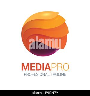 Abstrakte wave Media Logo im Vektorformat ideal für Corporate Identity Stock Vektor