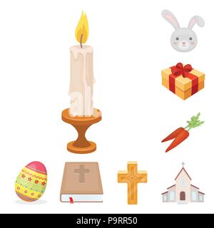 Ostern ist ein christlicher Feiertag cartoon Symbole im Set Sammlung für Design. Ostern attribute Vektor Symbol lieferbar Abbildung. Stock Vektor