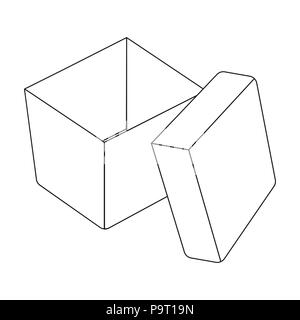 Box, Verpackung, Papier und andere Symbol in der gliederungsansicht Stil. Shell, Rahmen, Fall, Icons in der Sammlung. Stock Vektor