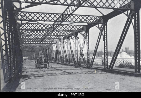 . Englisch: die Brücke, die das Pre-1927 Union Station an der Straße verbunden, überqueren die Bahn hof, als die "Seufzerbrücke" (nach seinem Namensvetter in Venedig, Italien). ca. 1902-12 246 Brücke zur Union Station bekannt Stockfoto