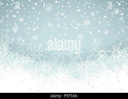 Vector Illustration Winter Landschaft mit Bäumen und Schnee Stock Vektor