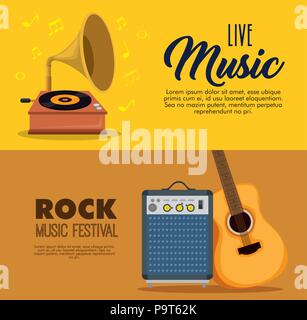 Stellen Sie Musikinstrumente Icons Vektor-Illustration-design Stock Vektor