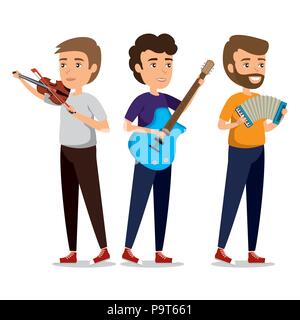 Gruppe von Personen im Konzert Vector Illustration Design Stock Vektor