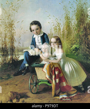 Neff Timoleon Carl-von-Porträt des Olsufiev Kinder Stockfoto