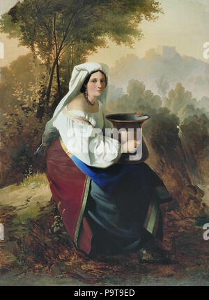 Neff Timoleon Carl-von-Frau mit Krug Stockfoto