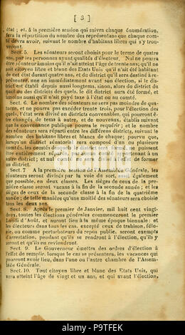 346 Verfassung de L'Etat du Missouri. 1820. S. 03. Übersetzt von F.M. Guyol, gedruckt von Joseph Charless Stockfoto