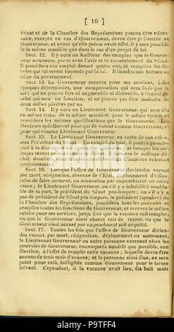 346 Verfassung de L'Etat du Missouri. 1820. S. 10. Übersetzt von F.M. Guyol, gedruckt von Joseph Charless Stockfoto