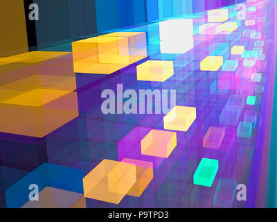 Abstrakte farbige Würfel digital erzeugte Bild Stockfoto