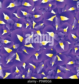 Dunkel Blau Lila Iris Blume nahtlose Hintergrund. Vector Illustration. Stock Vektor