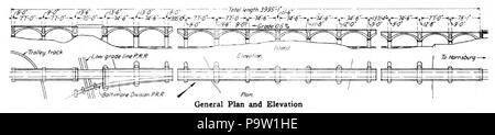 361 Cumberland Valley Railroad Bridge Plan 1916 Stockfoto