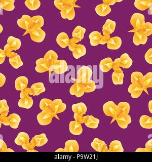 Orange Iris Blume auf lila Hintergrund. Vector Illustration. Stock Vektor