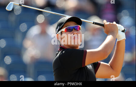 Am ersten Tag der Open Championship 2018 in Carnoustie Golf Links, Angus, schlägt der südkoreanische Byeong Hun an den 3. Ab. DRÜCKEN SIE VERBANDSFOTO. Bilddatum: Donnerstag, 19. Juli 2018. Siehe PA Geschichte GOLF Open. Das Foto sollte lauten: Richard Sellers/PA Wire. Stockfoto