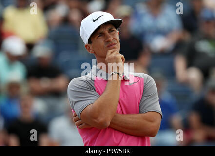 Dänemarks Thorbjorn Olesen während des Tages eine der Open Championship 2018 in Carnoustie Golf Links, Angus. PRESS ASSOCIATION Foto. Bild Datum: Donnerstag, 19. Juli 2018. Siehe PA Geschichte Golf Open. Photo Credit: Jane Barlow/PA-Kabel. Einschränkungen: Nur für den redaktionellen Gebrauch bestimmt. Keine kommerzielle Nutzung. Standbild nur verwenden. Die offene Meisterschaft Logo und Link zum Öffnen der Webseite (TheOpen.com) auf der Website veröffentlichen. Stockfoto